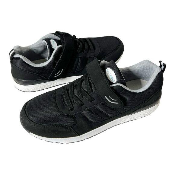 Beltwell Mens Wide Edema Adjustable Black Walking Comfort Sneakers Size 8.5 - Picture 1 of 9